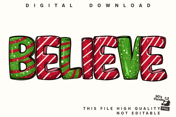 Believe Christmas Clipart PNG for Graphics & Illustrations