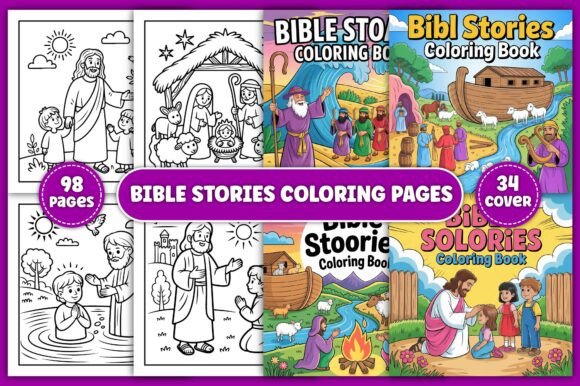 Bible Stories Coloring Pages: A Creative Embroidery Asset