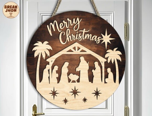 Celebrate Christmas with Merry Nativity Round SVG Laser Cutting
