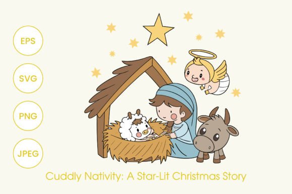 Charming Kawaii Christmas Nativity Clipart for Graphics