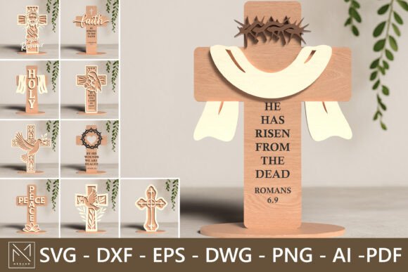 Christian Standing Cross SVG for Laser Cutting