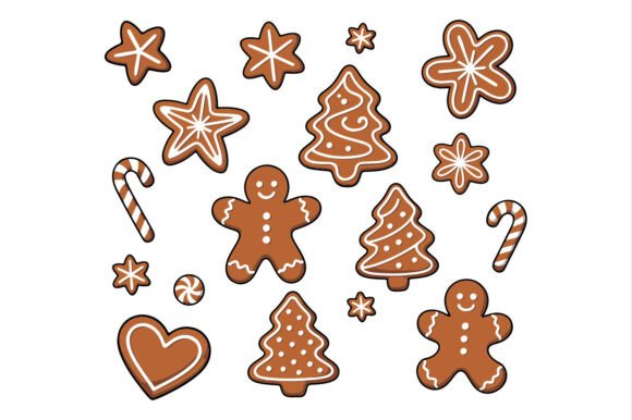 Christmas Gingerbread Elements for Embroidery