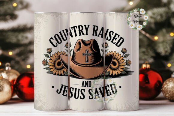 Country Raised Jesus Saved 20oz Tumbler Graphics for Publishers