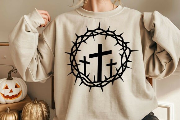 Cross Crown of Thorns SVG Clipart for Creative Crafts and Graphics