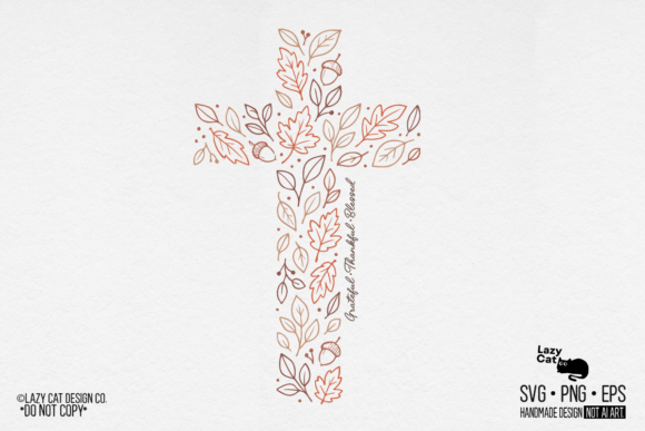 Fall Christian Cross Leaves: A Versatile Graphics and Illustrations Asset