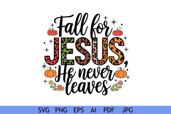 Fall for Jesus Faith Embroidery Design