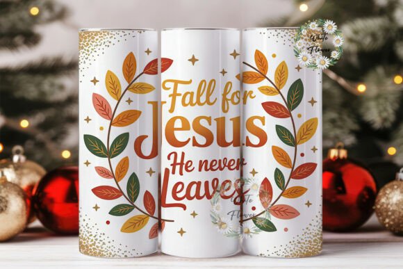 Fall for Jesus Tumbler Wrap PNG: A Graphics Asset for Tumbler Wraps