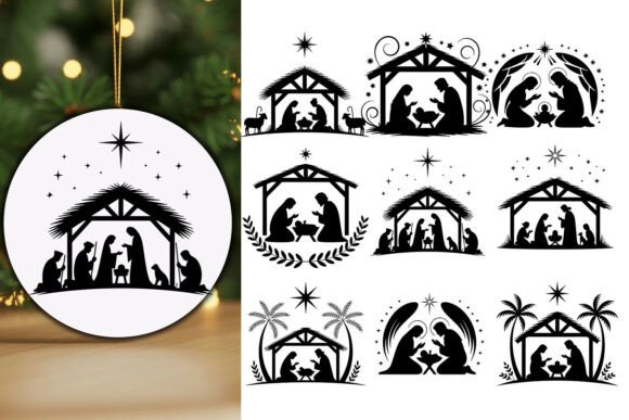 Holy Nativity Scene Silhouette Set for Creative Crafts