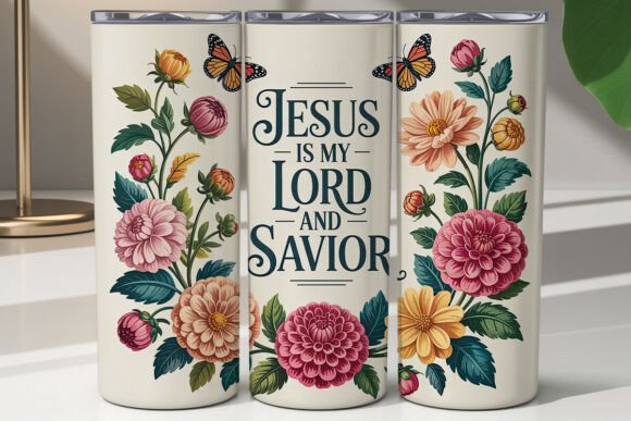 Jesus Savior Floral Tumbler Wrap: A Graphics Asset for Tumbler Wraps