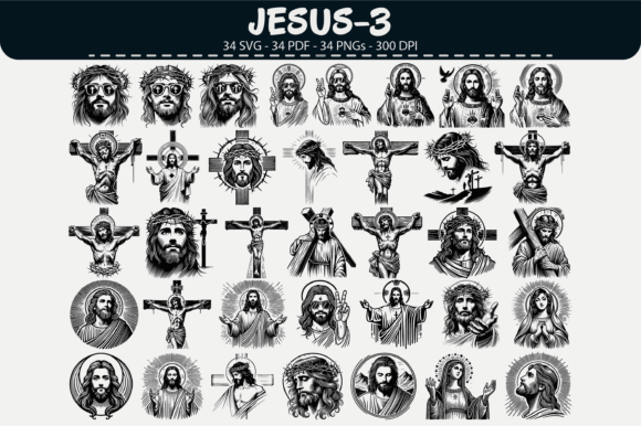 Jesus Vector Clipart – 34 Designs for Graphics and Illustrations