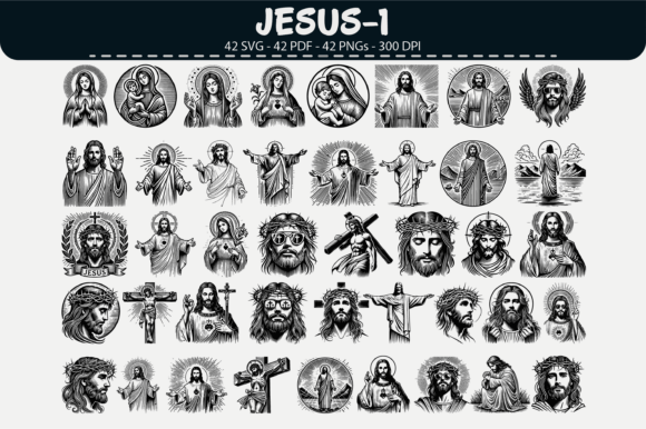 Jesus Vector Clipart – 42 Designs for Graphics & Illustrations