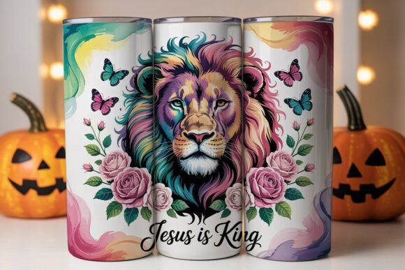 Lion Jesus King 20oz Tumbler Wrap: A Bold Graphics Asset