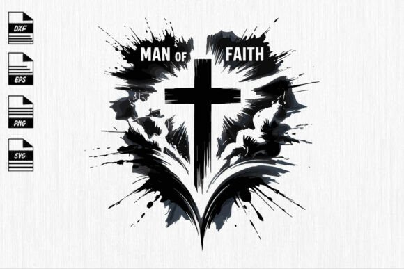 Man of Faith Cross SVG for Christian Crafts