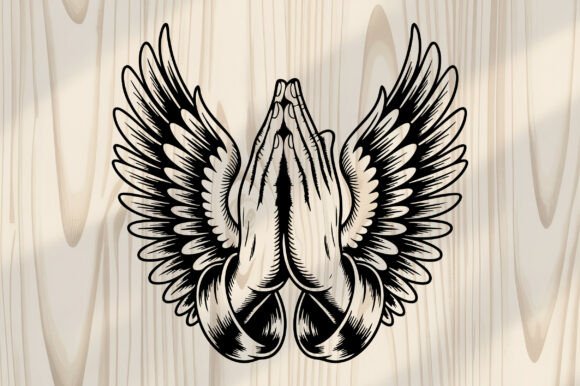 Praying Hands with Angel Wings SVG: A Graphics Essential for Crafts